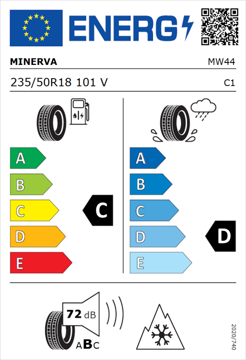 Tyre Label for Minerva S210 235/50R18 101V